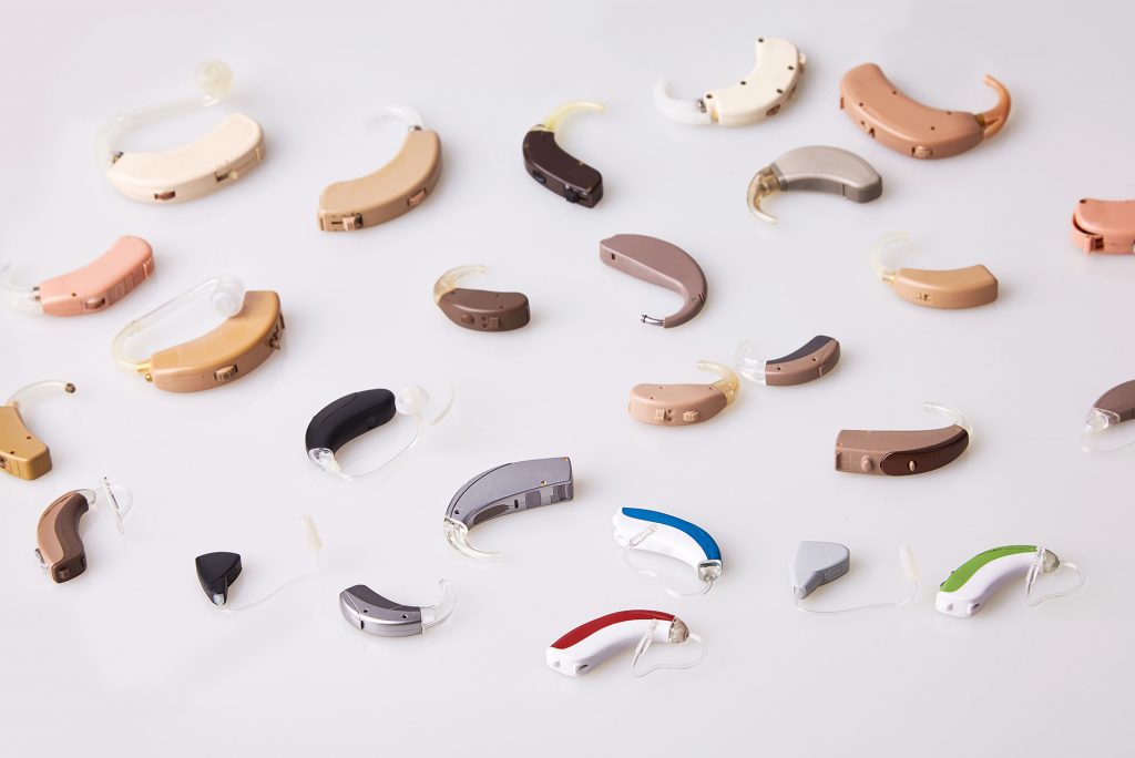A selection of hearing aids