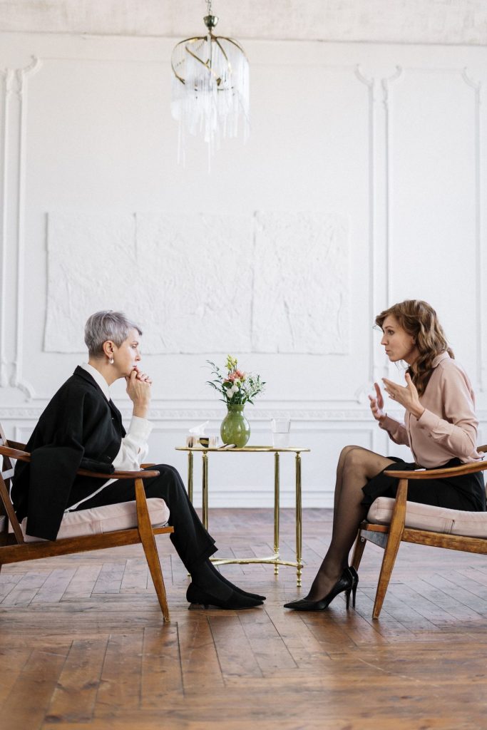 Old woman recieveing conselling Hearing loss and depression with north london audiologists