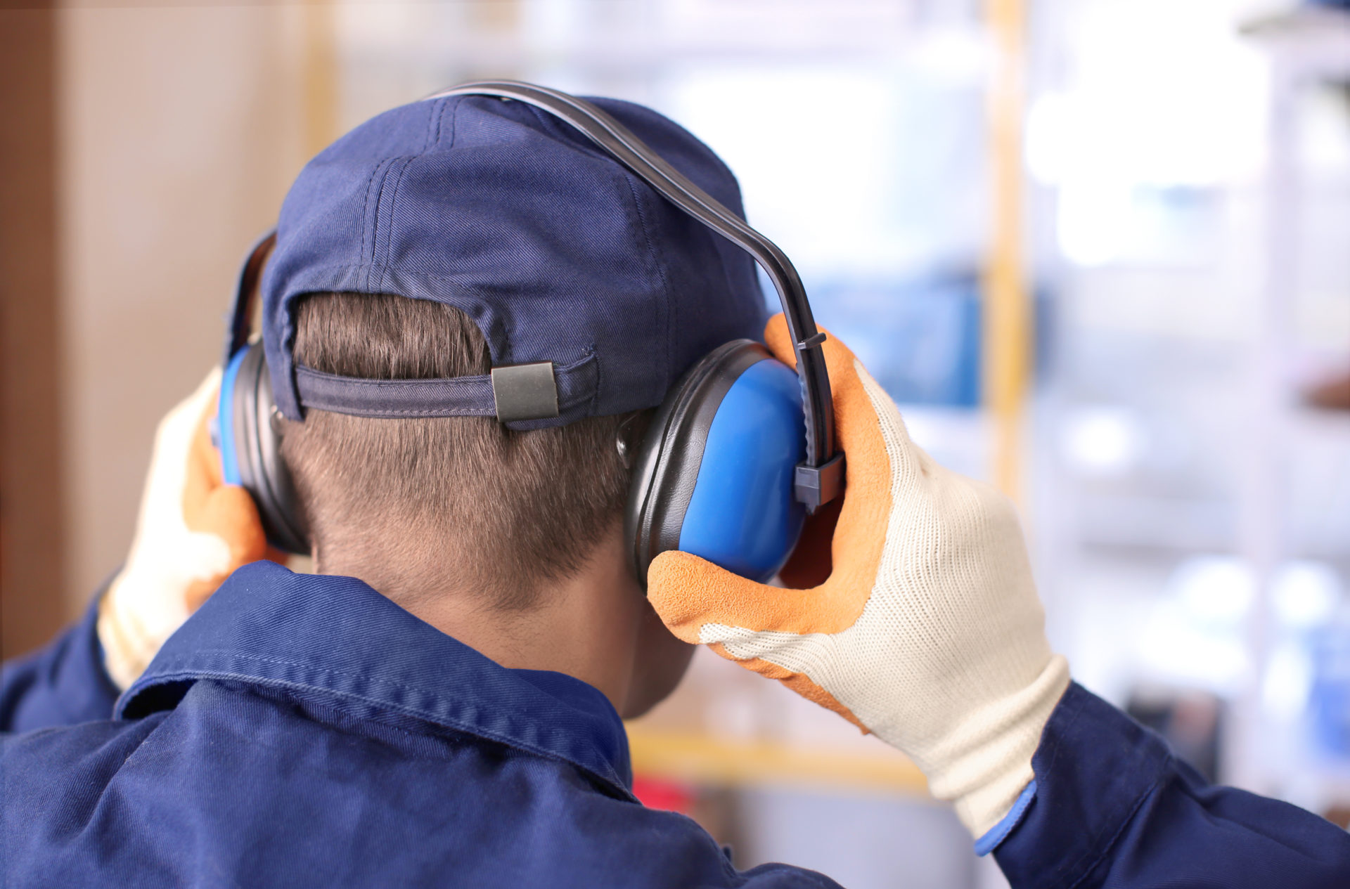 staff with ear protection on in the workplace